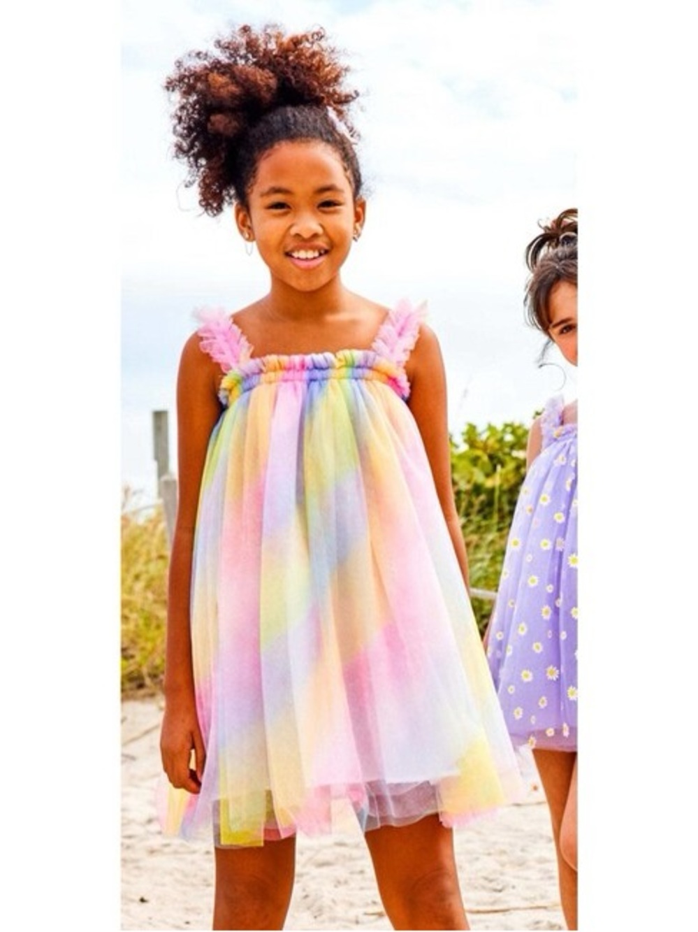 Lola & The Boys Rainbow Pastel Tulle Sundress, size 8